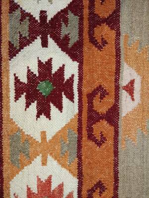 Indian Tribal Ethnic Multi Coloured Designer Beautiful Mat Size 4'x 6 Feet 2