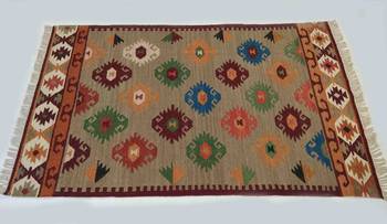 Indian Tribal Ethnic Multi Coloured Designer Beautiful Mat Size 4'x 6 Feet 3