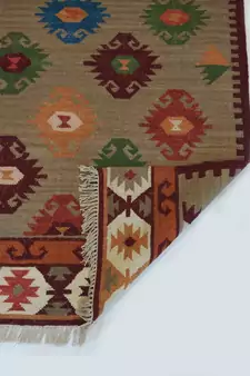 Indian Tribal Ethnic Multi Coloured Designer Beautiful Mat Size 4'x 6 Feet