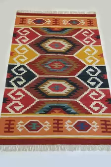 Attractive Vintage Roral Raja Multi Color Beautiful Cotton Kilim Area Rug