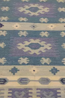 Banjara Traditional Floral Carpet Blue Coloured Wool Cotton Rug Carpet