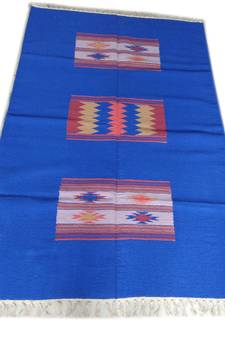 Hand Woven Oriental Beautiful Cotton Fast Coloured Patch Work Designer Area Rug