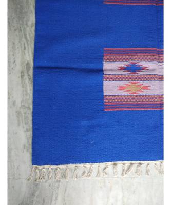 Hand Woven Oriental Beautiful Cotton Fast Coloured Patch Work Designer Area Rug 2