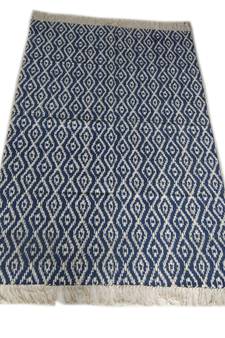 Handmade Block Print Cotton Kilim Rug Size 4x6 Feet Door Mat, Kitchen Mat