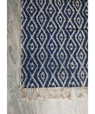 Handmade Block Print Cotton Kilim Rug Size 4x6 Feet Door Mat, Kitchen Mat 2