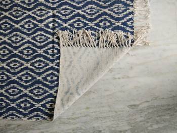 Handmade Block Print Cotton Kilim Rug Size 4x6 Feet Door Mat, Kitchen Mat 3