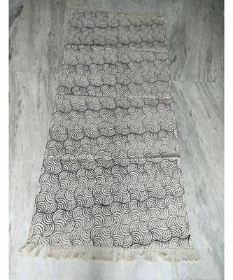 Hand Woven Attractive Handmade Block Print Kilim Rug Size 3x7 Feet Living Room Mat 1