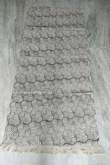 Hand Woven Attractive Handmade Block Print Kilim Rug Size 3x7 Feet Living Room Mat
