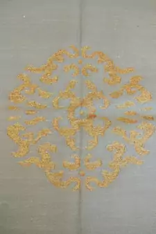 Handmade Cotton Zari Kilim Rug Beautiful Gold Flower Designer Home Decorative Area Rug