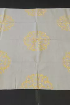 Handmade Cotton Zari Kilim Rug Beautiful Gold Flower Designer Home Decorative Area Rug