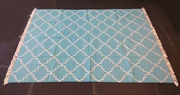Natural Hand woven Green Cotton Made Modern Area Rug Home Decorative Rug Carpet 4