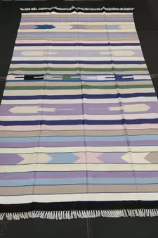 Handmade Silk Cotton Tribal Kilim Rug Home Decorative Rug Multi Coloured Carpet