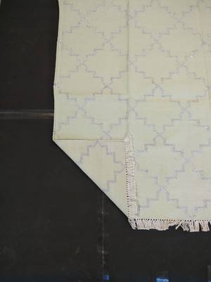 attractive Designer 95% Cotton 5% Silver Zari Work Beautiful Kilim Rug For Gift 4