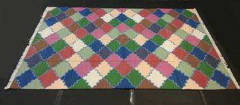 Handmade Multi Coloured Moroccan Cotton Kilim Rug Size Bay 5x8 Feet Beautiful Kilim Rug 3