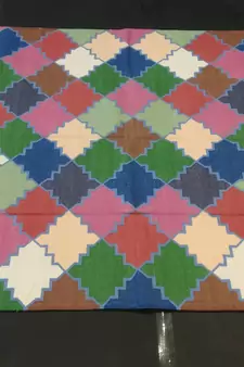Handmade Multi Coloured Moroccan Cotton Kilim Rug Size Bay 5x8 Feet Beautiful Kilim Rug