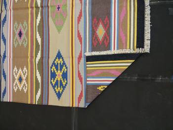 Handmade Cotton Multi Coloured Tribal Kilim Rug For Beautiful Kilim Area Rug 4