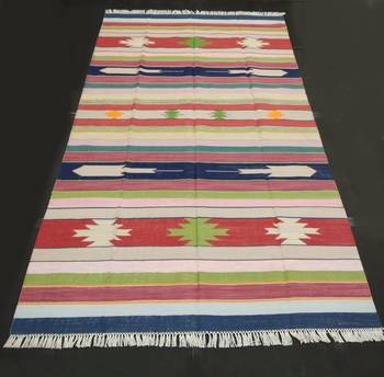 Handmade 100% Cotton Multi Tribal Kilim Rug Multi Coloured Beautiful Kilim Area Rug 1