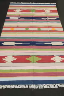 Handmade 100% Cotton Multi Tribal Kilim Rug Multi Coloured Beautiful Kilim Area Rug