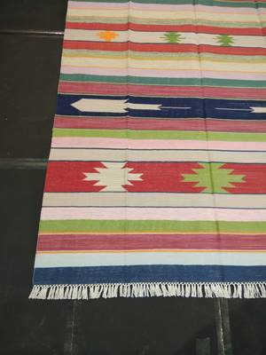 Handmade 100% Cotton Multi Tribal Kilim Rug Multi Coloured Beautiful Kilim Area Rug 2