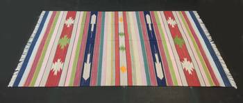 Handmade 100% Cotton Multi Tribal Kilim Rug Multi Coloured Beautiful Kilim Area Rug 3