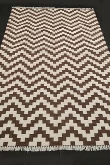 Hand Woven Brown  Persian Designer Home Decorative Cotton Kilim Rug Mat