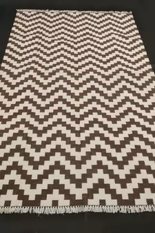 Hand Woven Brown  Persian Designer Home Decorative Cotton Kilim Rug Mat