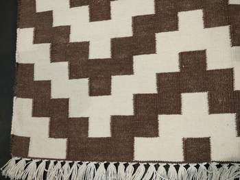 Hand Woven Brown  Persian Designer Home Decorative Cotton Kilim Rug Mat 2
