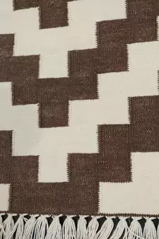 Hand Woven Brown  Persian Designer Home Decorative Cotton Kilim Rug Mat