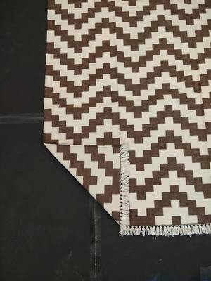 Hand Woven Brown  Persian Designer Home Decorative Cotton Kilim Rug Mat 4