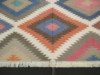 Geometric Handmade Persian Multi Color Home Decorative Cotton Kilim Area Rug Door Mat 2
