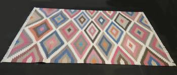 Geometric Handmade Persian Multi Color Home Decorative Cotton Kilim Area Rug Door Mat 3