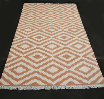 Beautiful Stone Persian Brown Coloured 100% Cotton Kilim Home Decorative Area Rug 1