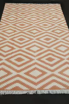 Beautiful Stone Persian Brown Coloured 100% Cotton Kilim Home Decorative Area Rug