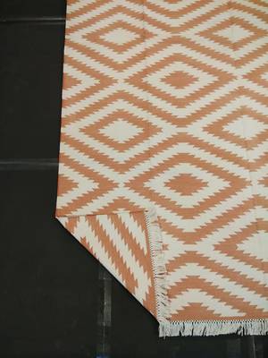 Beautiful Stone Persian Brown Coloured 100% Cotton Kilim Home Decorative Area Rug 4