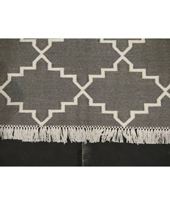 Natural Hand woven Grey Cotton Made Modern Area Rug Flat Woven Home Decor Kilim Rug 2