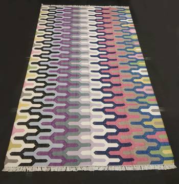 Beautiful Multi Color Cotton Kilim Living Room Rug Home Decorative Flat Woven Rug 1