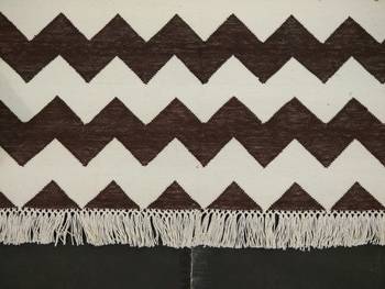 Hand Woven Brown  Persian Designer Modern Cotton Kilim Area Rug Home Decorative Area Rug 2