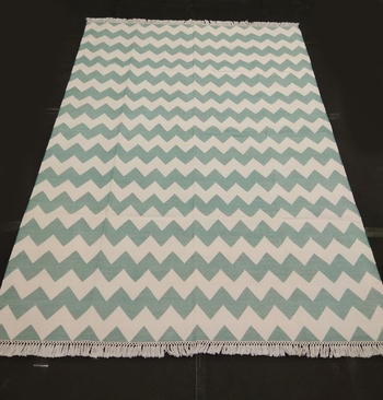 Hand Woven Green Persian Designer Cotton Flat Rug Modern - Green Flat Weave Rug Hand Woven Green Persian Designer Cotton Flat Rug Modern - Green Flat Weave Rug