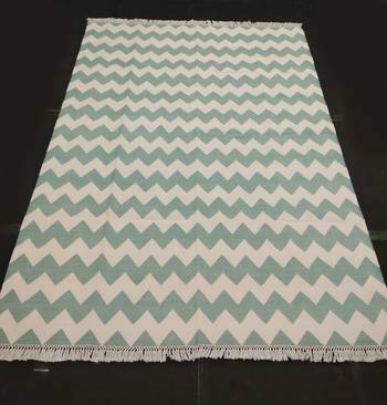 Hand Woven Green Persian Designer Cotton Flat Woven Rug Modern Living Room Area Rug 1