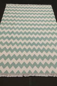 Hand Woven Green Persian Designer Cotton Flat Woven Rug Modern Living Room Area Rug