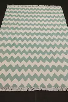 Hand Woven Green Persian Designer Cotton Flat Woven Rug Modern Living Room Area Rug