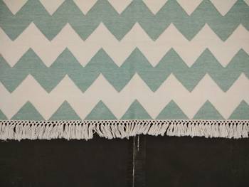 Hand Woven Green Persian Designer Cotton Flat Woven Rug Modern Living Room Area Rug 2
