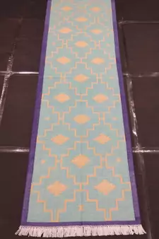 Traditional Hippy Runner Mat Door Mat, Porch Mat Modern Cotton Kilim Runner Rug