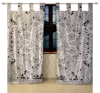 Mandala Window Tab top Curtains Drape Balcony Room Decor Curtain Boho Set Ethnic Windows & Panels Set Tab Top Curtains 2