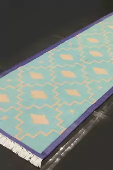 Traditional Hippy Runner Mat Door Mat, Porch Mat Modern Cotton Kilim Runner Rug