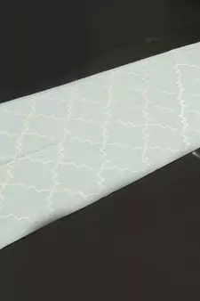 Hanmdade Natural Hand woven Blue Cotton Made Silver Zari Modern Runner