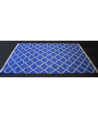 Handmade Abstract Geometric Designer 100% Cotton Blue Color Kilim Rug Home Decorative Rug 4