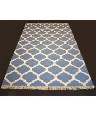 Beautiful Handwoven Flat Weave Size 5X8 Feet Rug Home Decorative Rug Cotton Kilim Rug 1