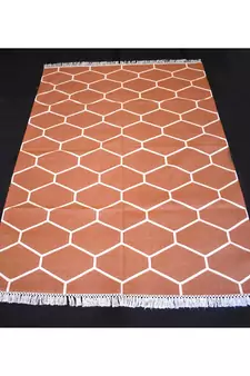 Atractive Persian Designer Cotton Kilim Orange Color Home Decorative Rug Cotton Kilim Rug