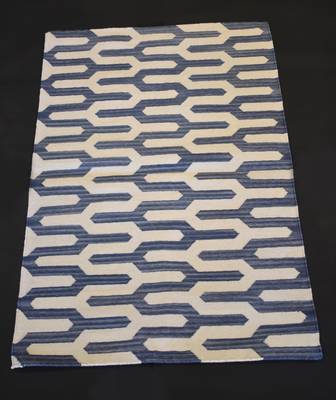 Handmade Beautiful Blue Color Cotton Kilim Living Room Panza Mat Home Decor Mat 1
